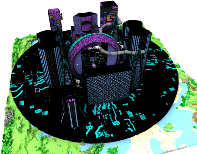 Cyberpunk City Cake Design