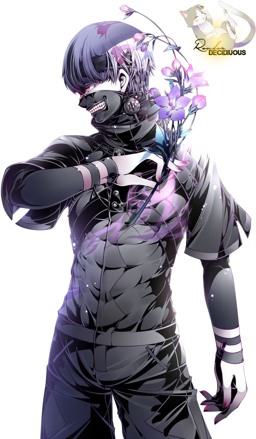 Cyberpunk Floral Anime Character