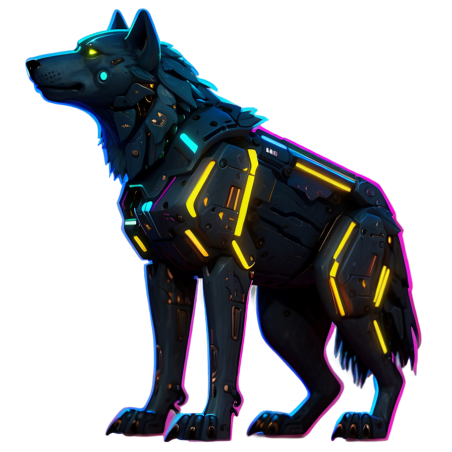 Cyberpunk Neon Wolf Png Uko56