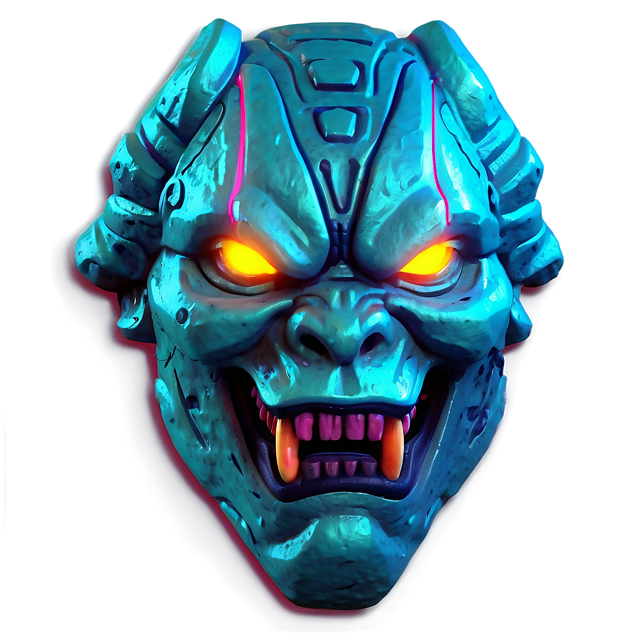 Cyberpunk Oni Neon Art Png 06122024