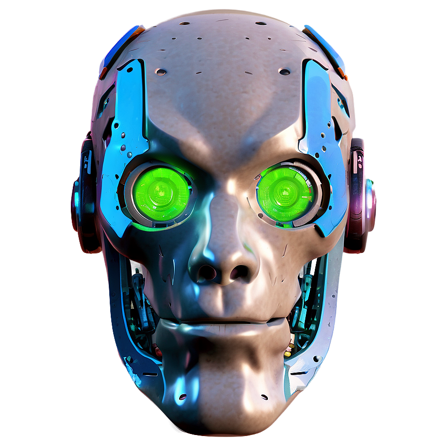 Cyberpunk Robot Head Png 06212024