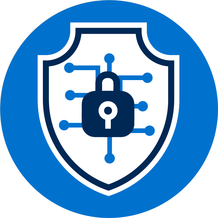 Cybersecurity Shieldand Padlock Icon