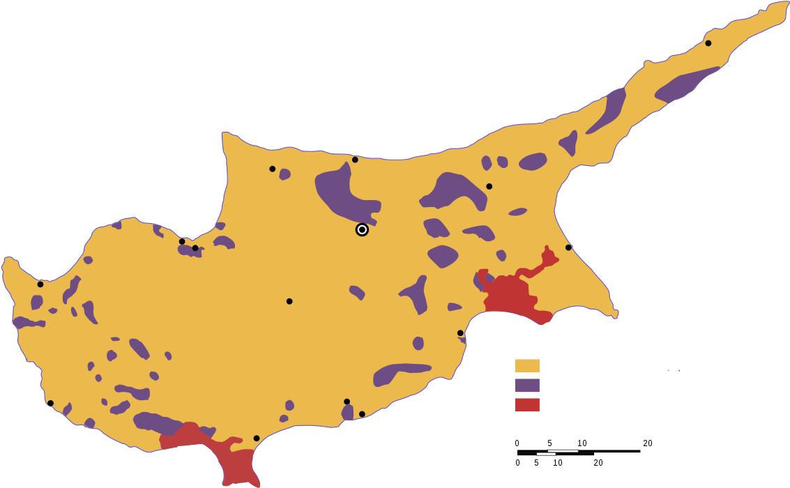 Cyprus Geopolitical Divisions Map