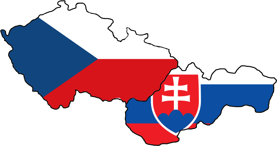 Czech Republicand Slovakia Mapwith Flags