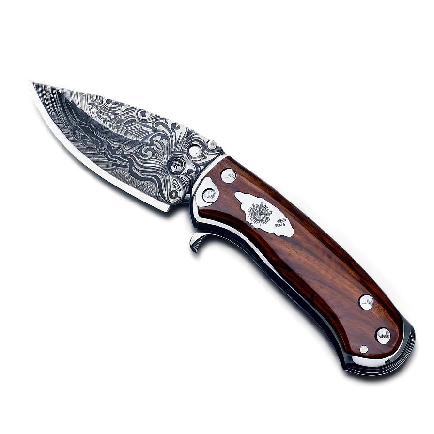 Damascus Steel Pocket Knife Png Xui54