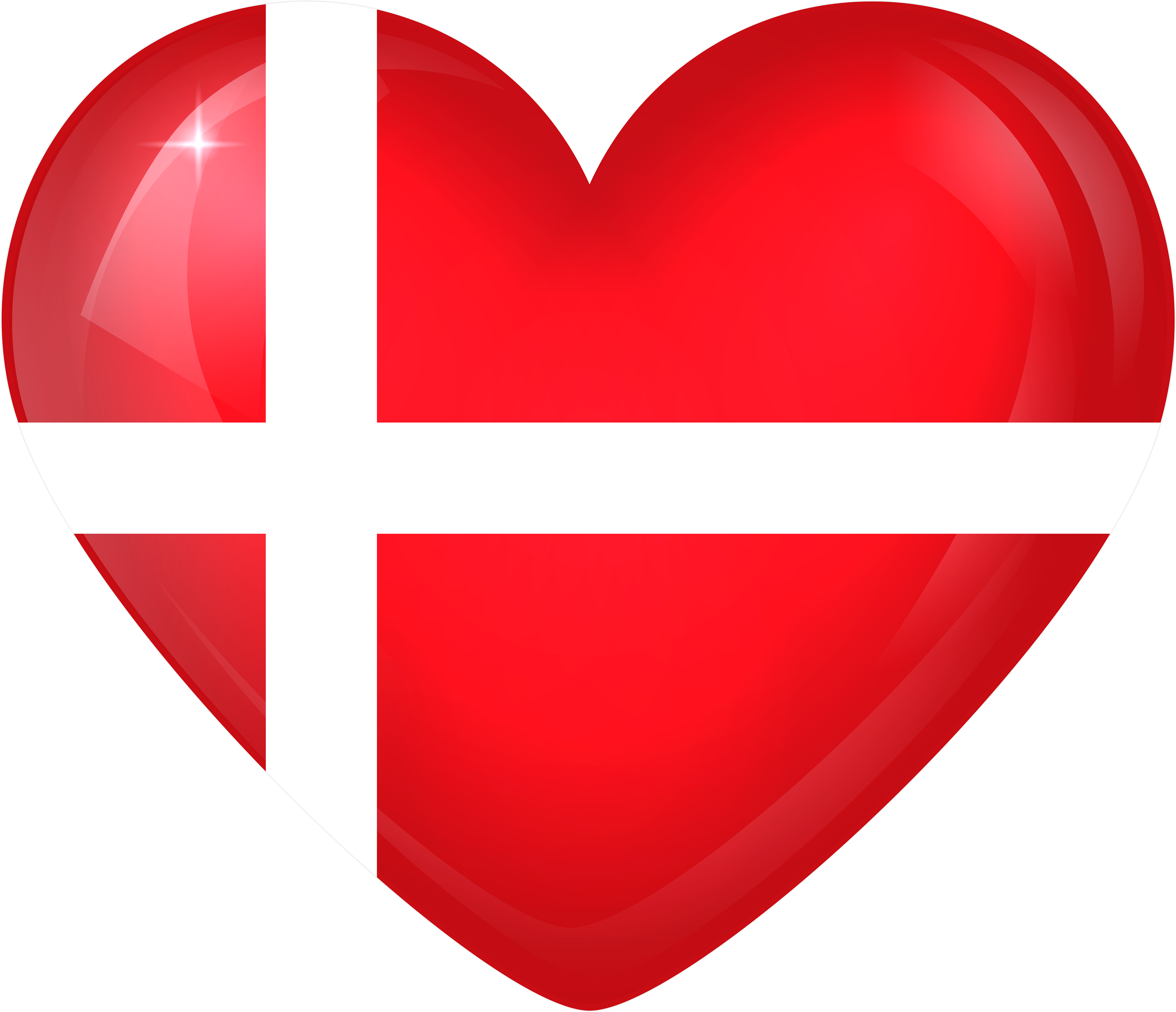 Danish Flag Heart Shaped Graphic