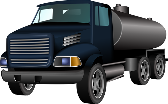 Dark Blue Tanker Truck Illustration