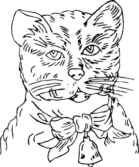 Dark Canvas Cat Outline