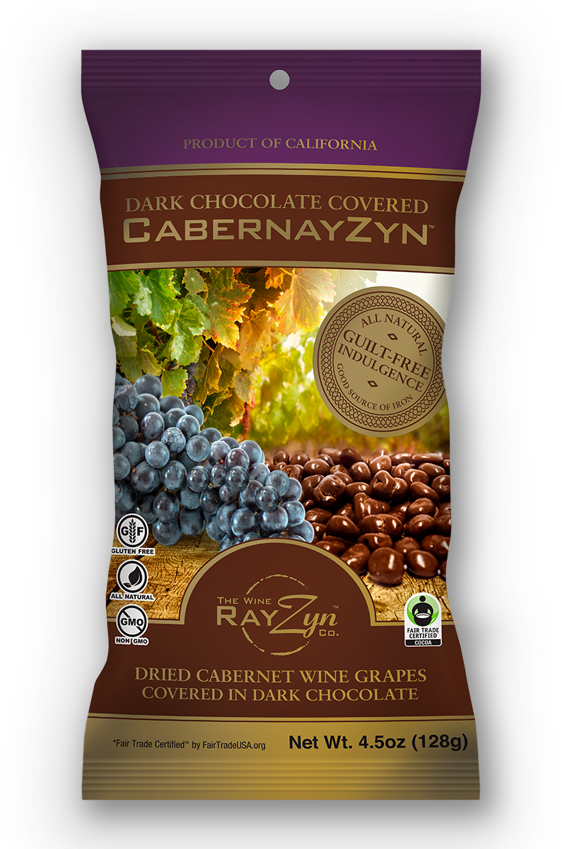 Dark Chocolate Covered Cabernayzyn Packaging