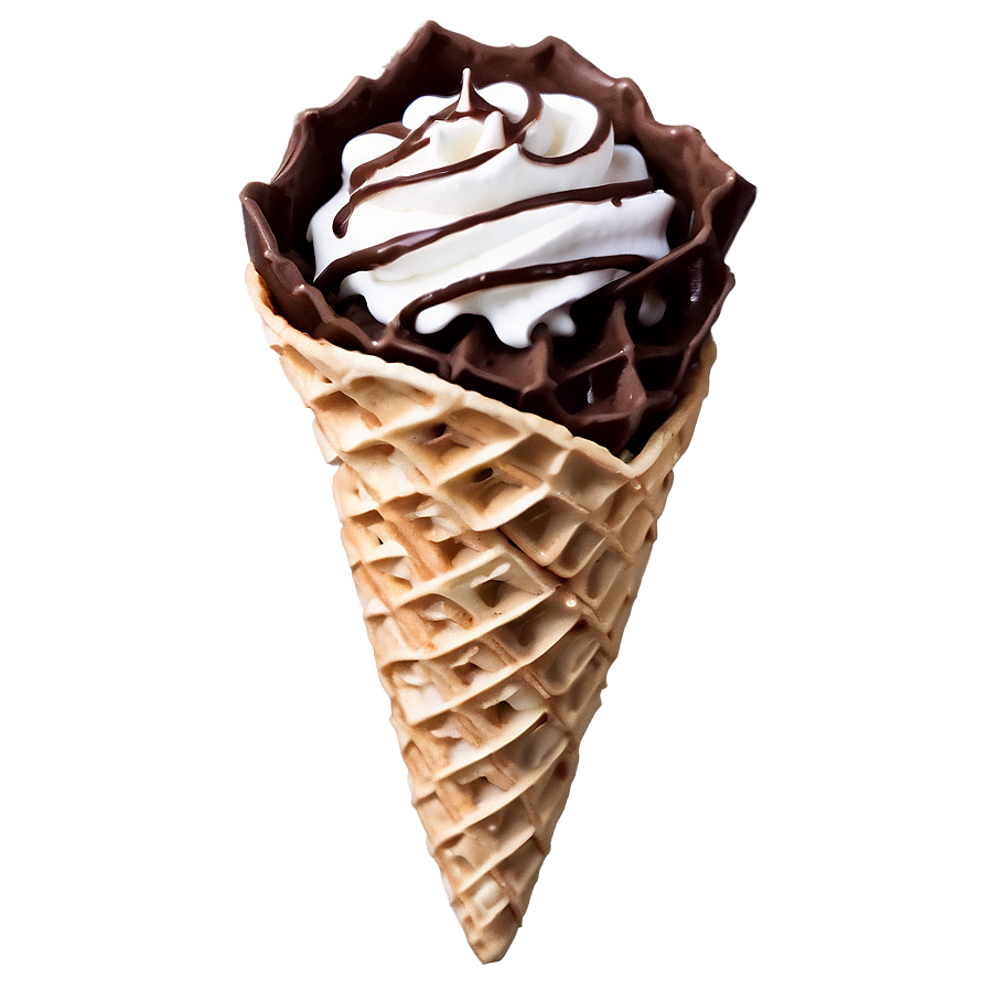 Dark Chocolate Waffle Cone Png 06282024