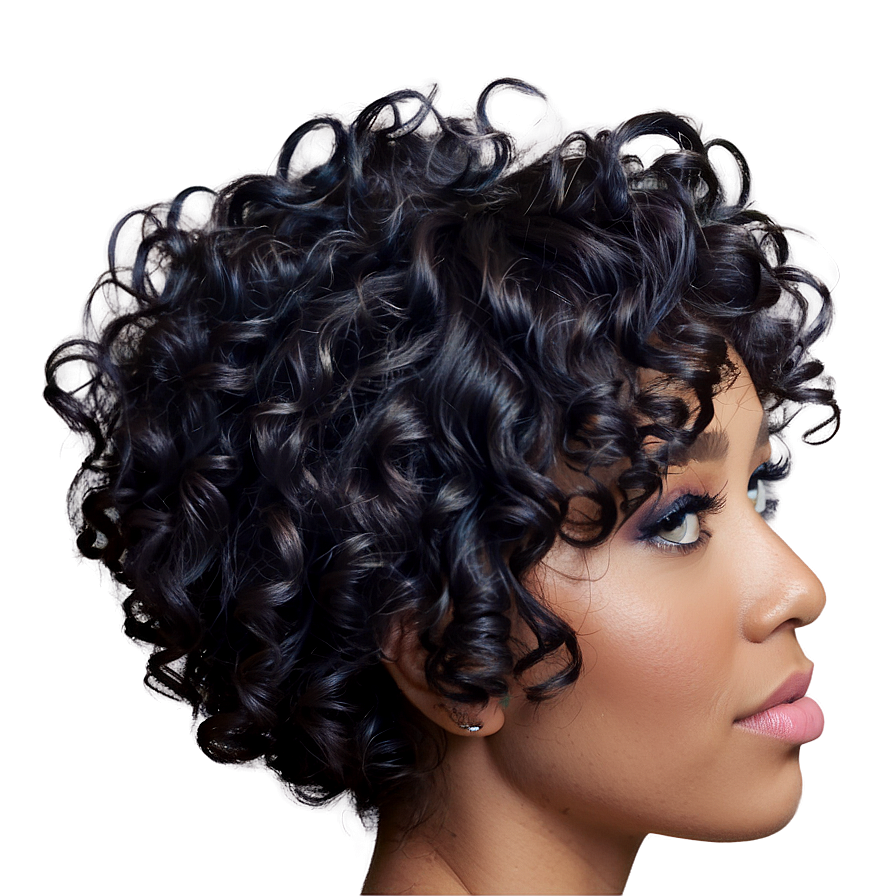 Dark Curly Hair Shine Png 05242024