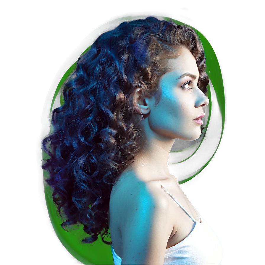 Dark Curly Hair Shine Png 92