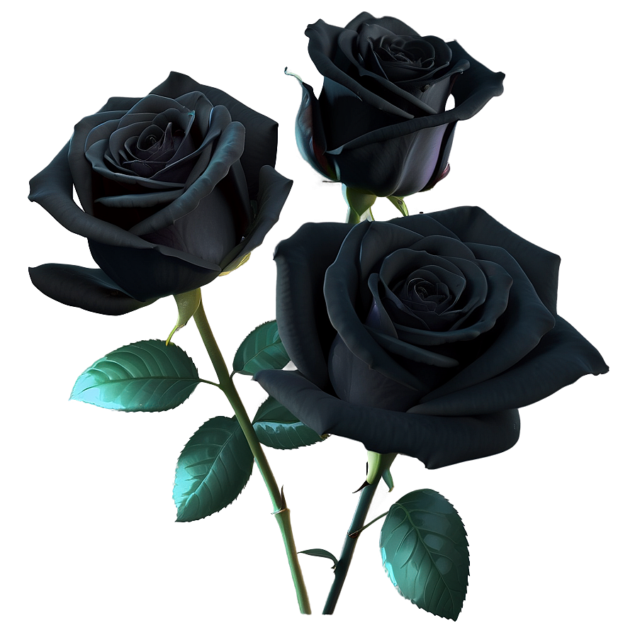 Dark Elegance Black Roses Png 06212024