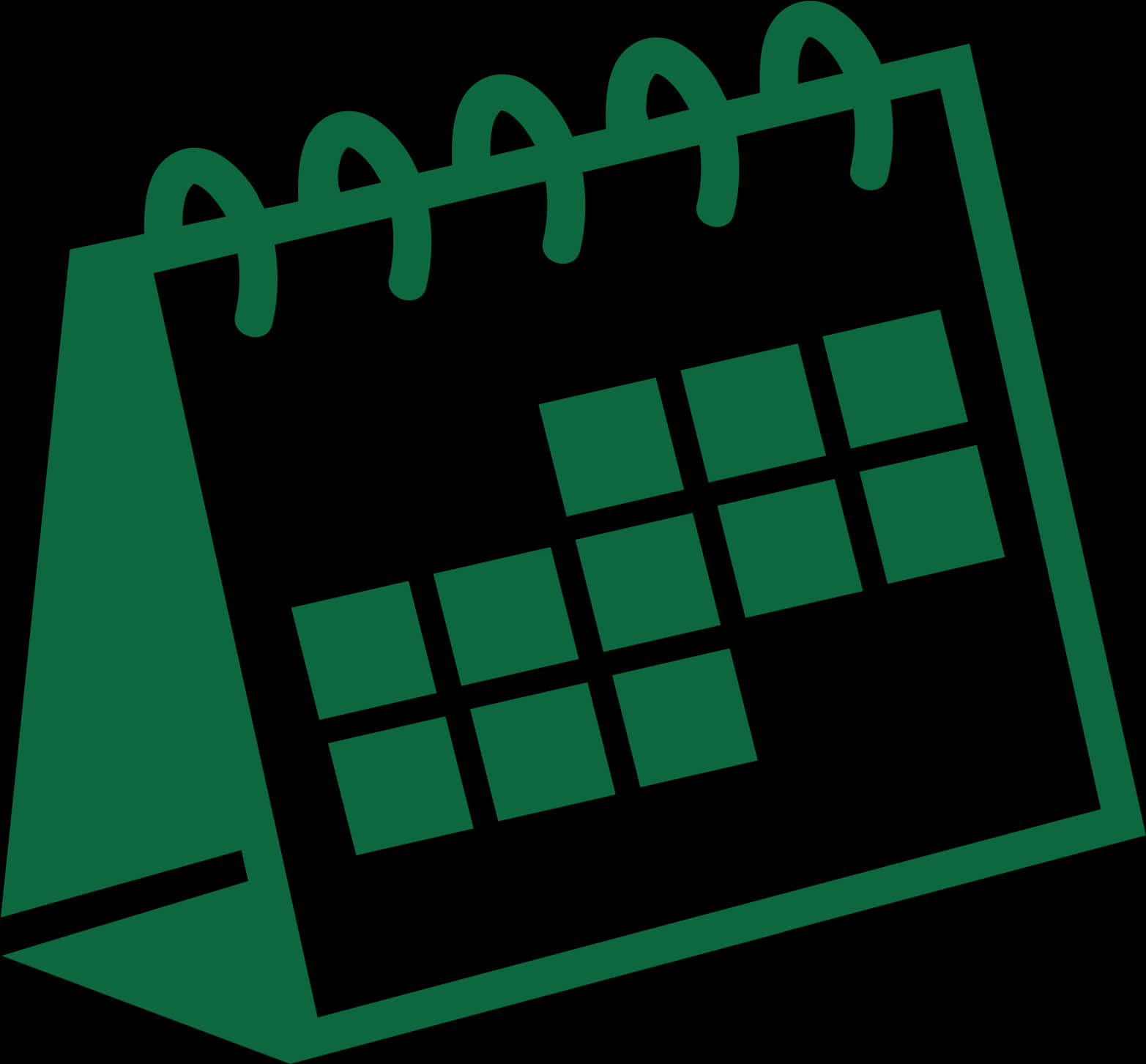 Dark Green Calendar Icon