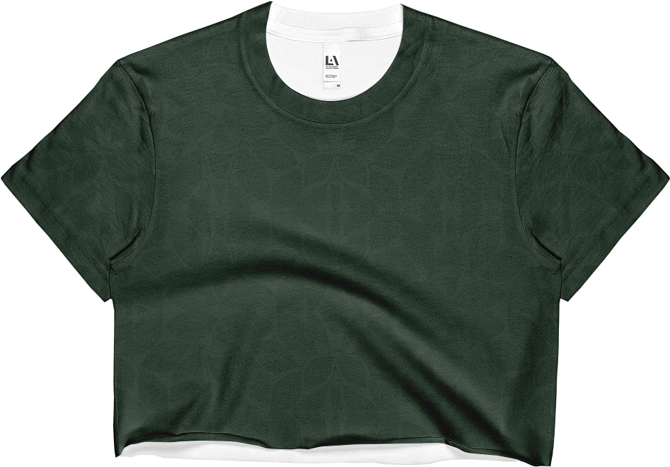 Dark Green Crop Top Mockup