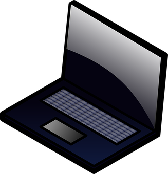 Dark Laptop Vector Illustration