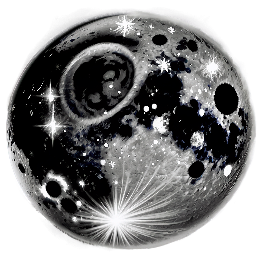 Dark Moon With Stars Png Bcp10