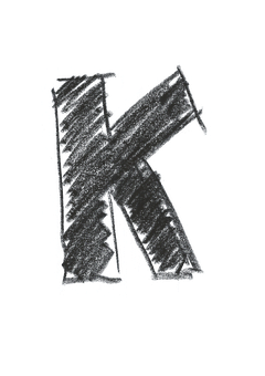 Dark Textured Letter Kon Black Background