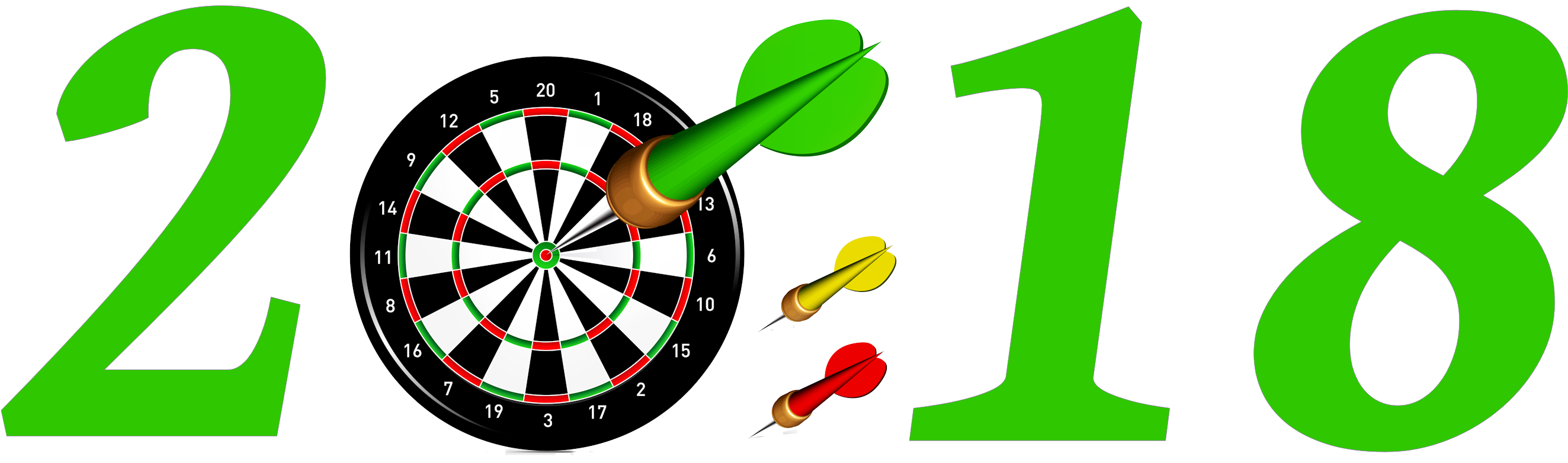 Dartboardwith Dartand2018 Graphic