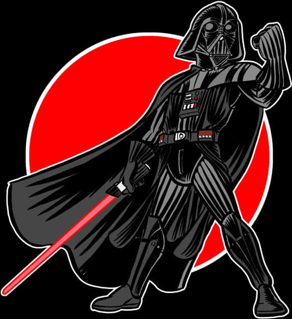 Darth Vader Red Saber Illustration