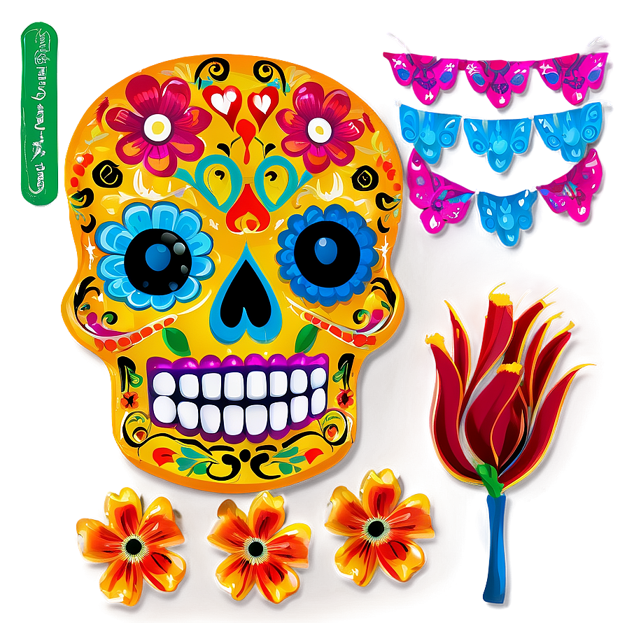 Day Of The Dead Papel Picado Png Nua