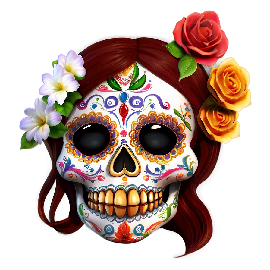 Day Of The Dead Skull Art Png 06112024