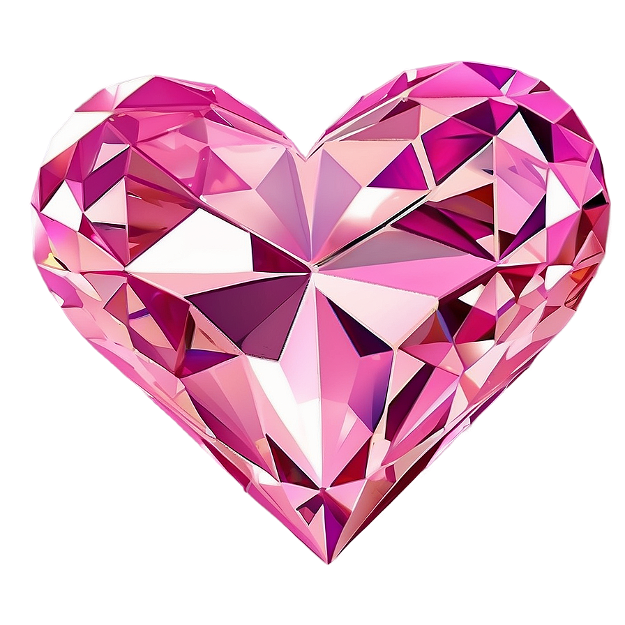 Dazzling Pink Heart Diamond Art Png Mae