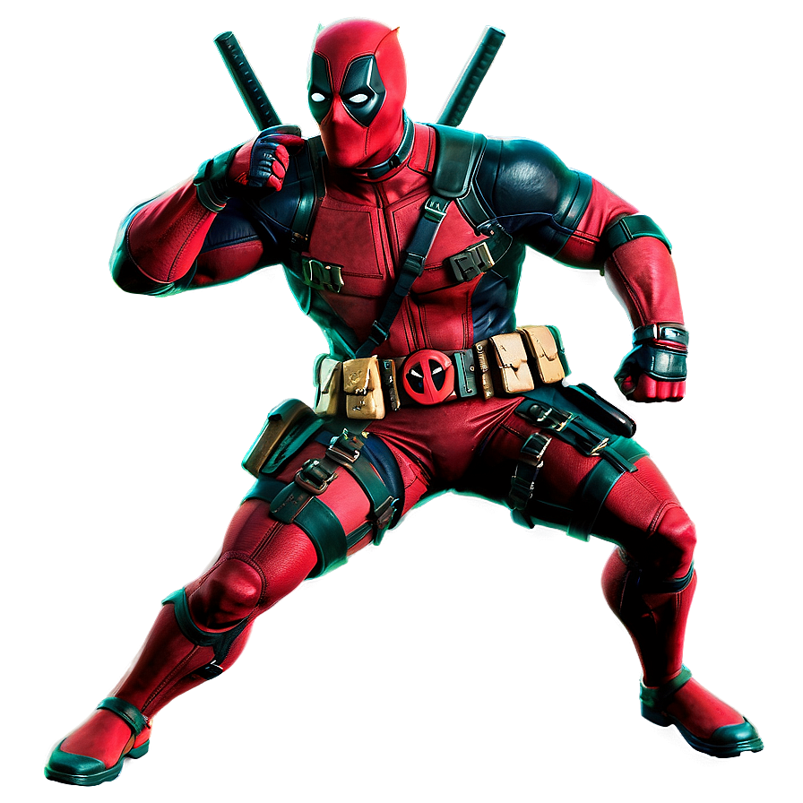 Deadpool In Battle Stance Png Wlf