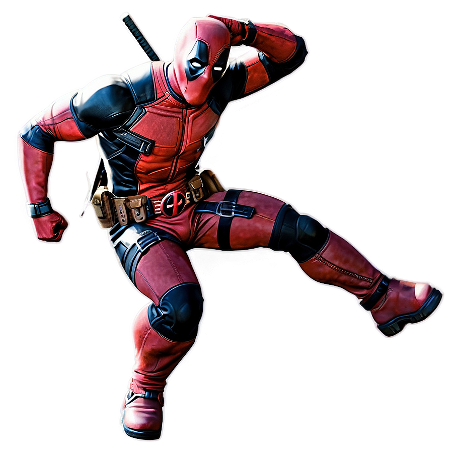 Deadpool Superhero Landing Png Xuc