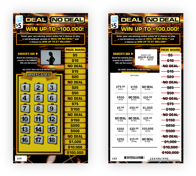 Deal No Deal Lottery Tickets