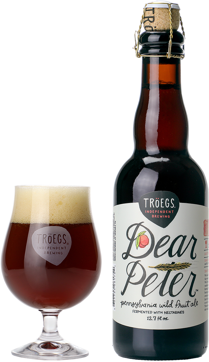 Dear Peter Fruit Ale Bottleand Glass