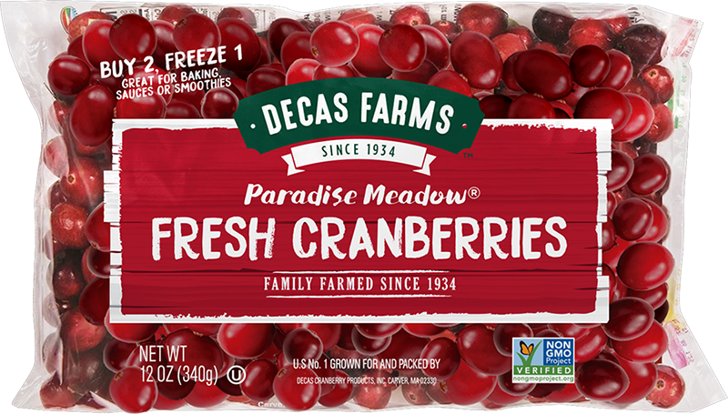 Decas Farms Fresh Cranberries Packaging