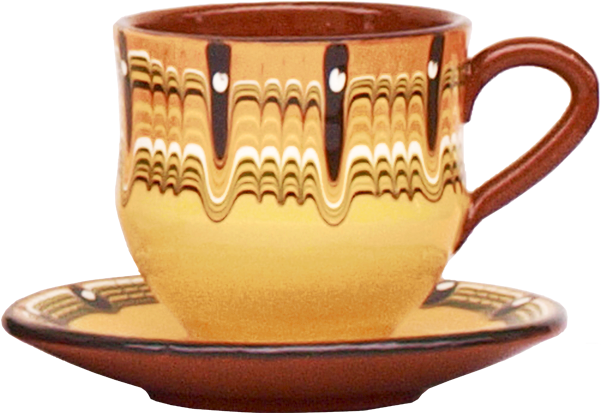 Decorative Brownand Yellow Tea Cup