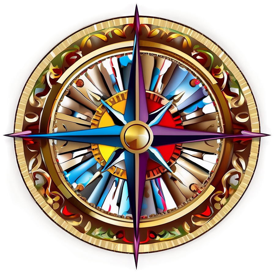 Decorative Compass Rose Art Png Wvn