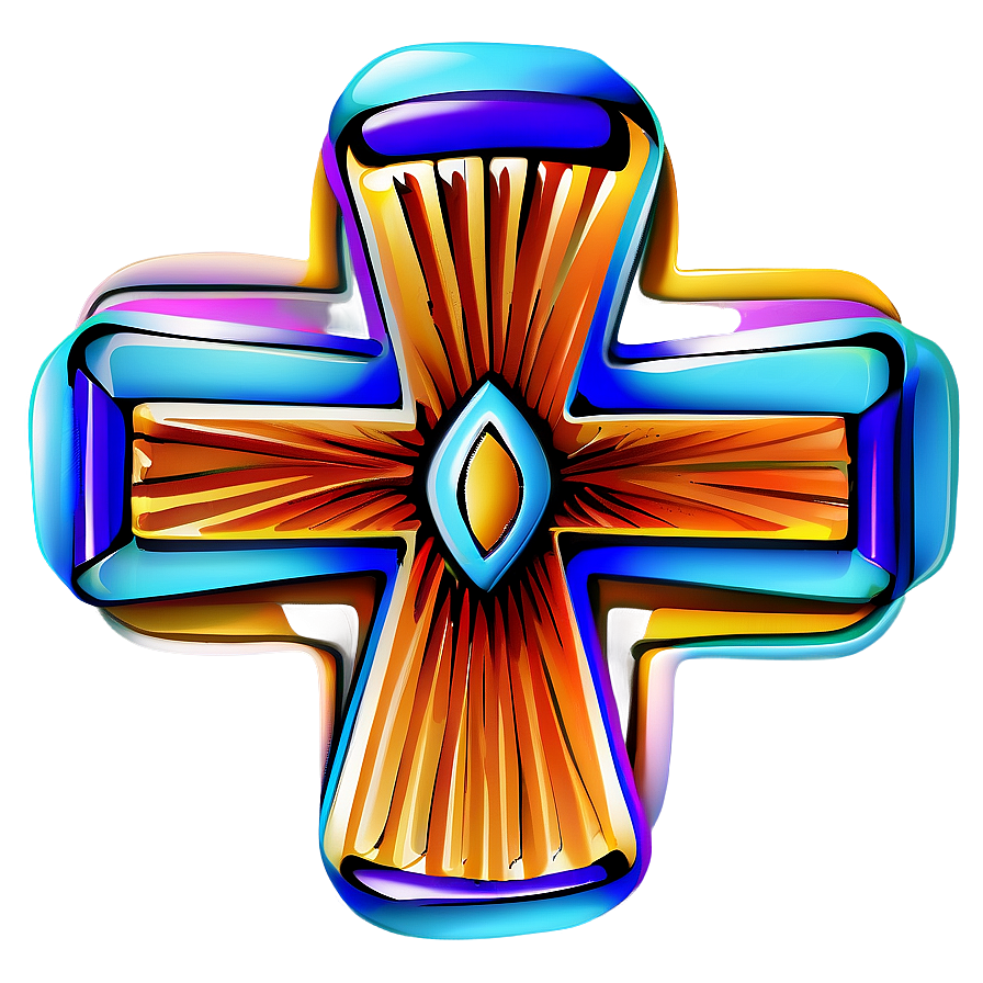 Decorative Cross Sketch Png Bqm61