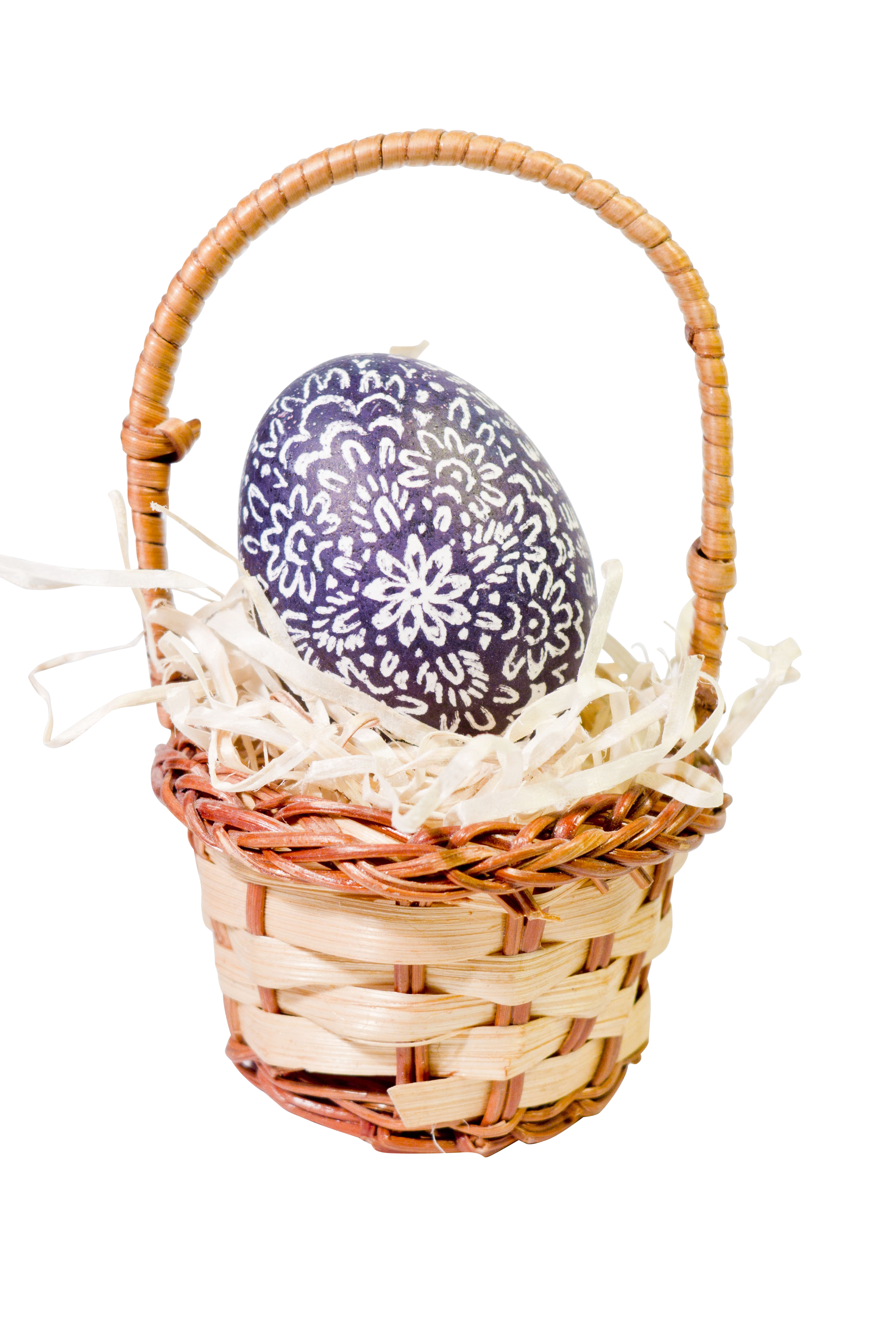 Decorative Easter Eggin Wicker Basket
