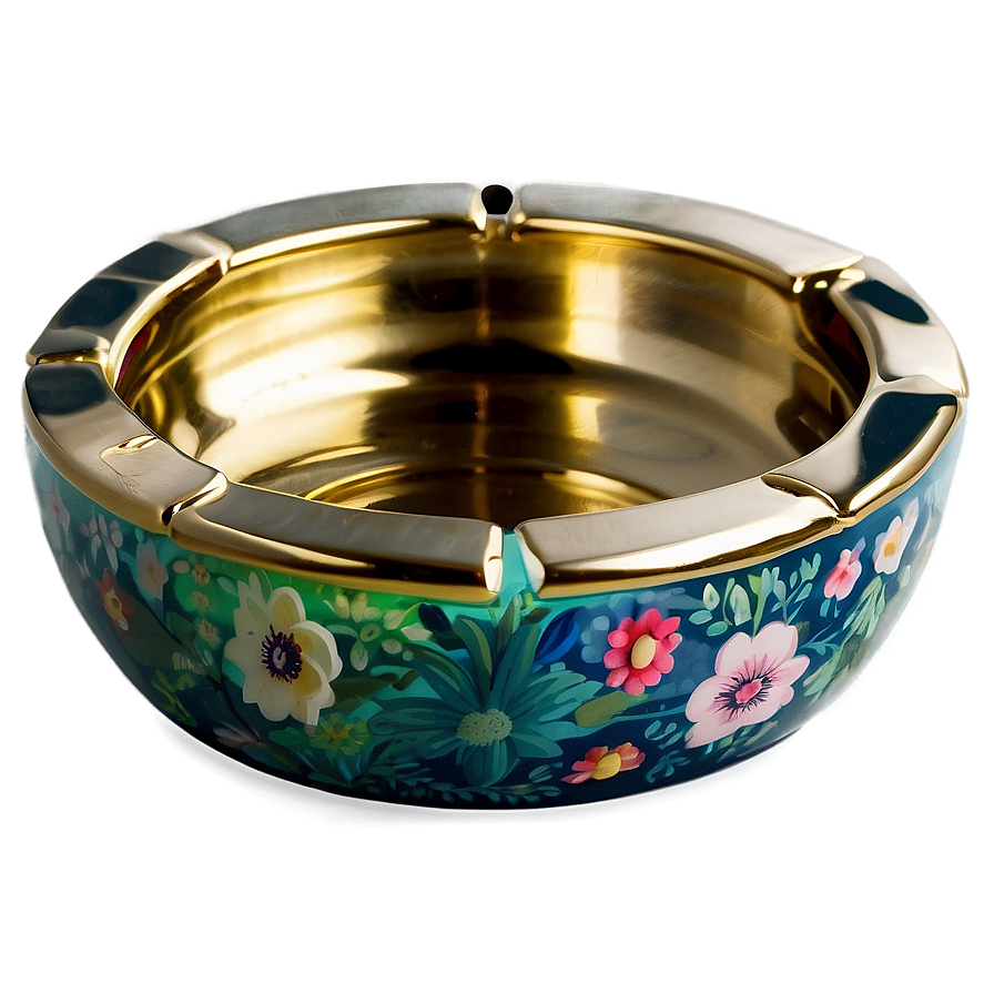 Decorative Floral Ashtray Png Emm68