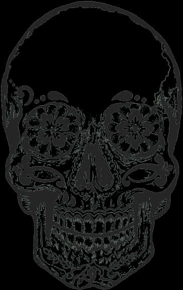 Decorative Floral Skull Art