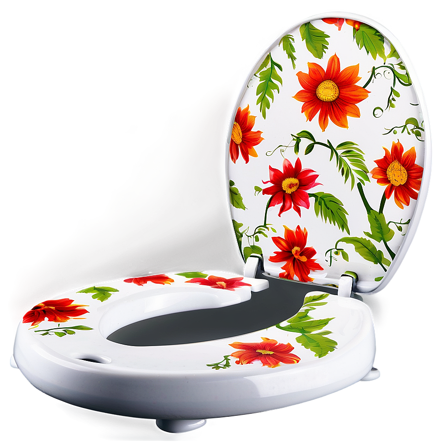 Decorative Floral Toilet Seat Png Wbd4