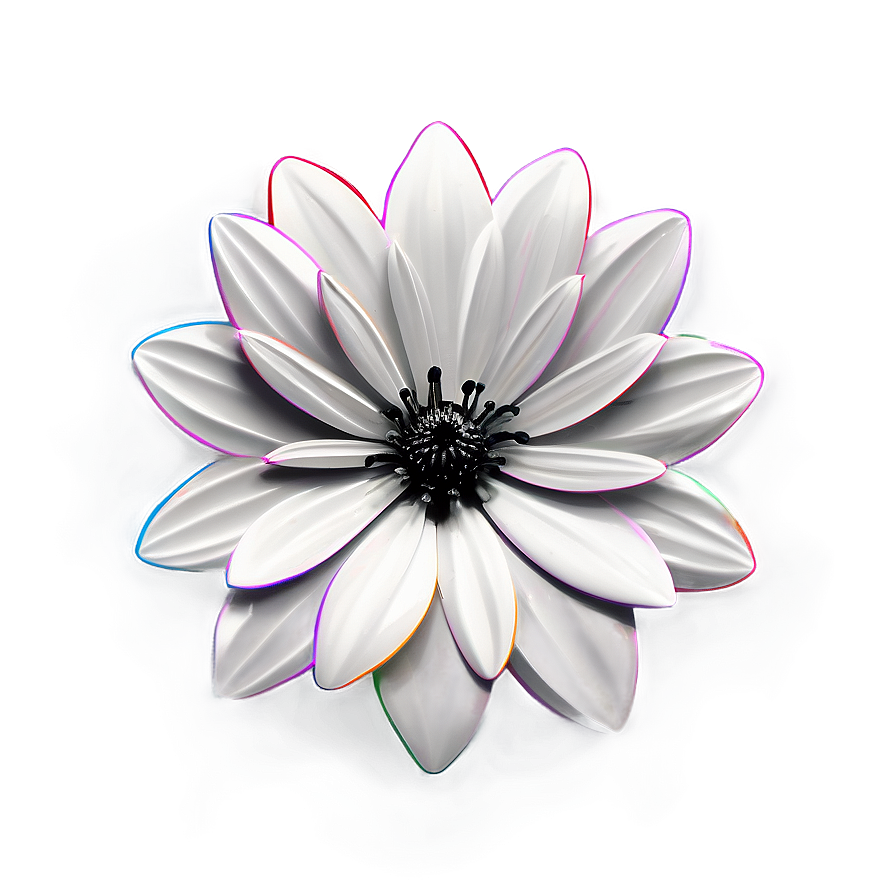 Decorative Flower Black And White Png Spv42
