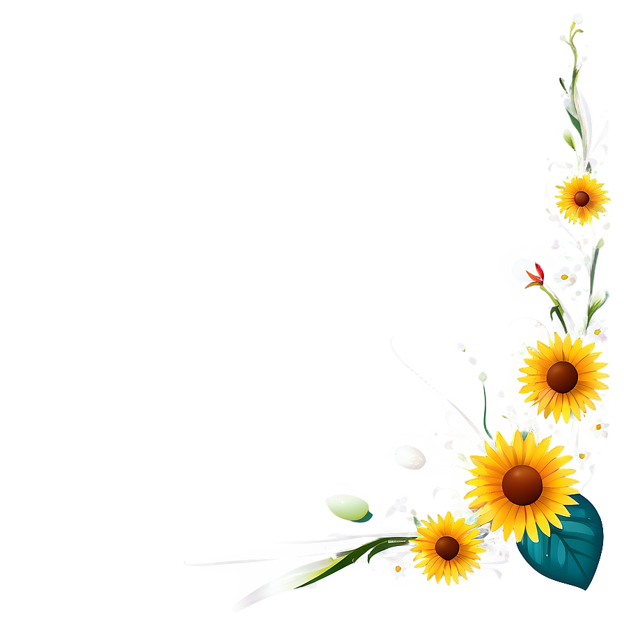 Decorative Flower Corner Png Enq