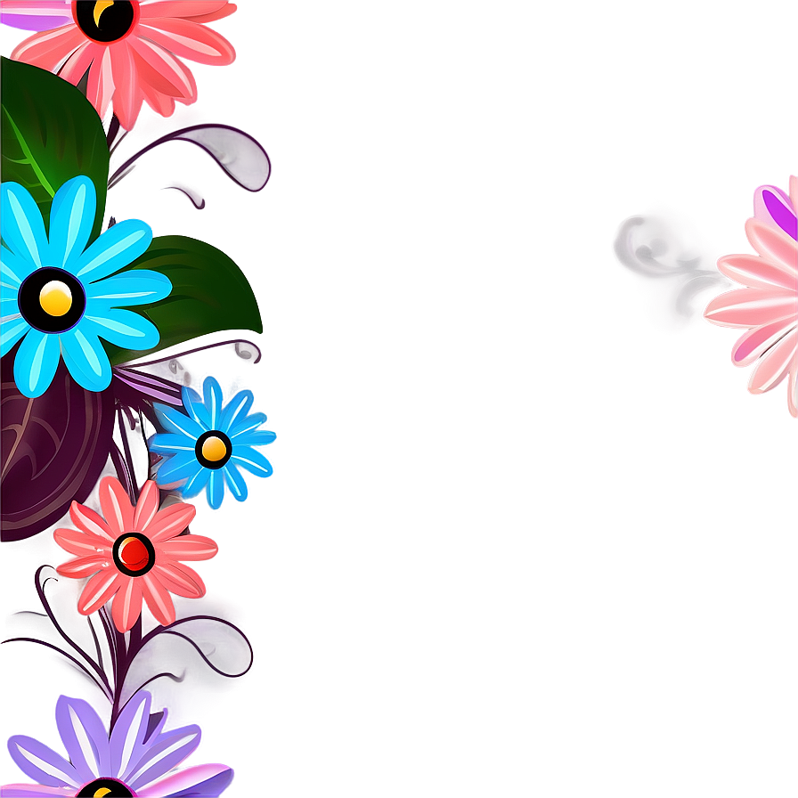 Decorative Flower Corner Png Yrk24