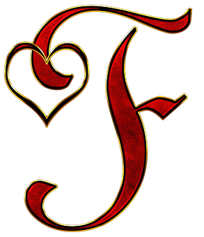 Decorative Letter Fwith Heart Design