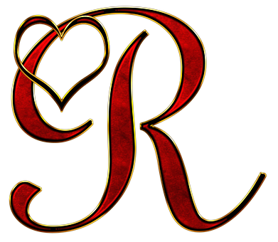 Decorative Letter Rwith Heart