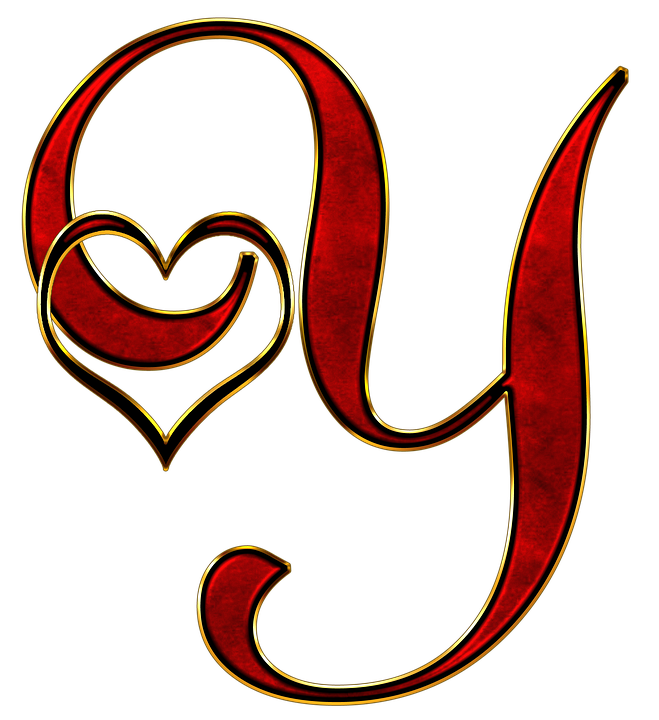 Decorative Letter Ywith Heart Design