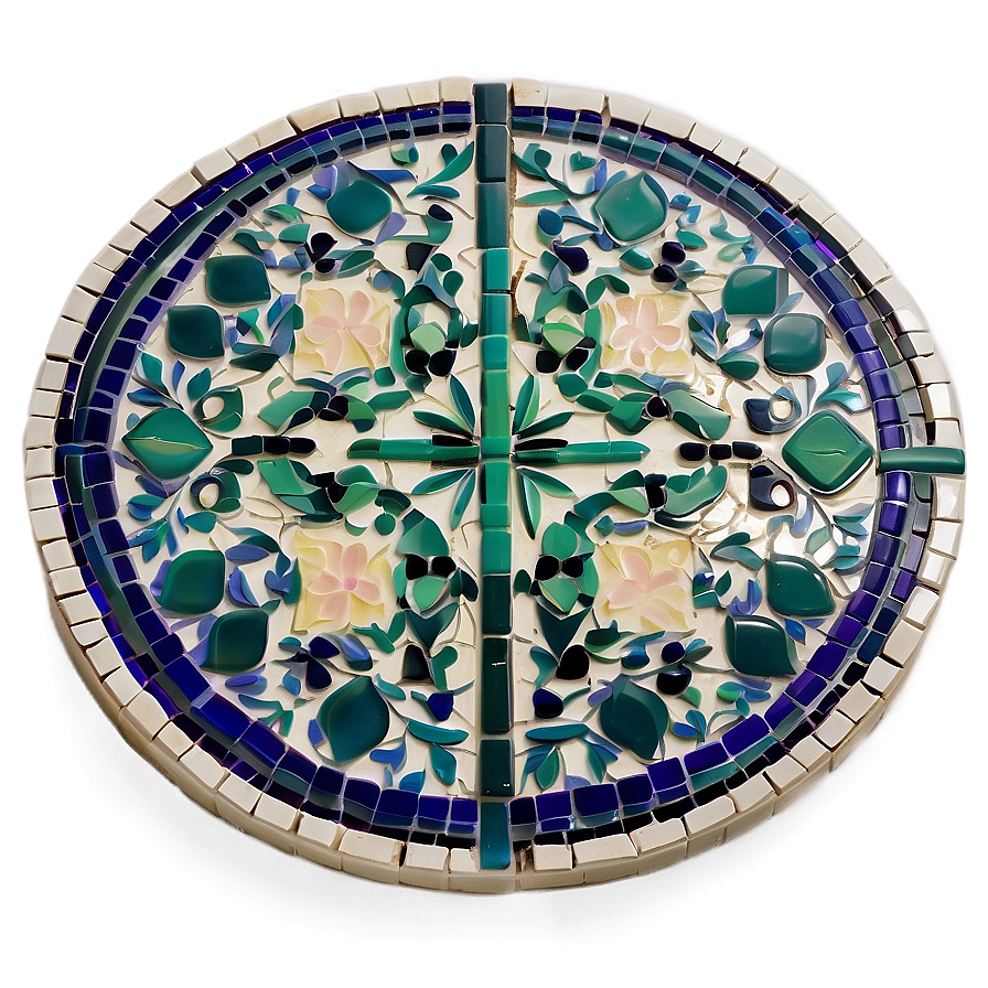 Decorative Mosaic Tile Floor Png Qet89