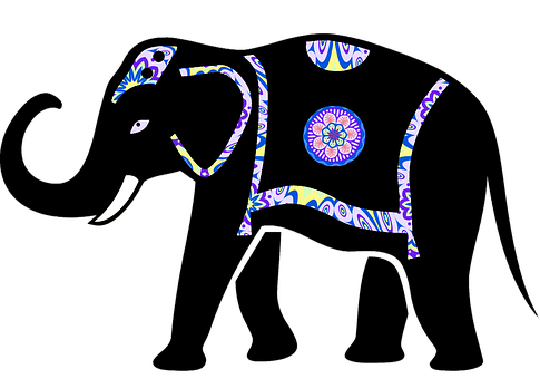 Decorative Patterned Elephant Illustration