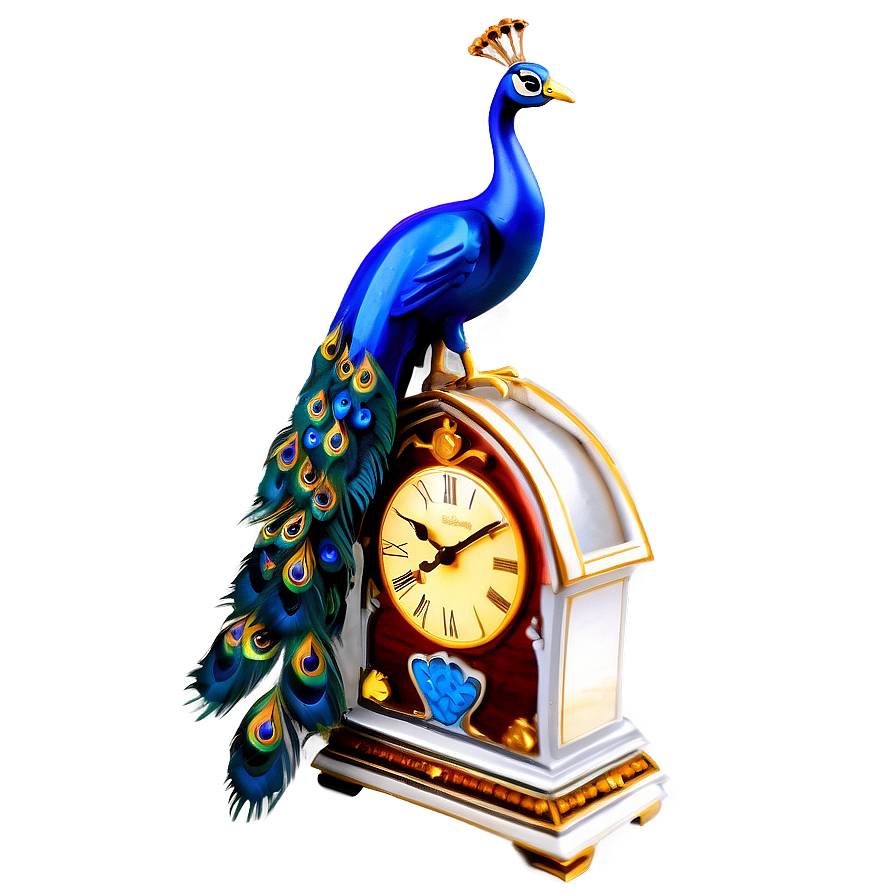 Decorative Peacock Clock Png 86