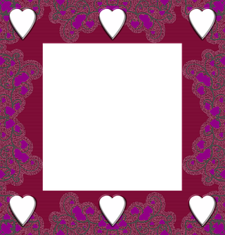 Decorative Purple Framewith Hearts