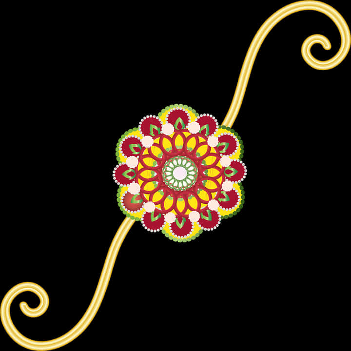 Decorative Rakhi Designon Black Background